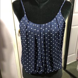 Rosette by Be Cool Navy polka dot blouson size S